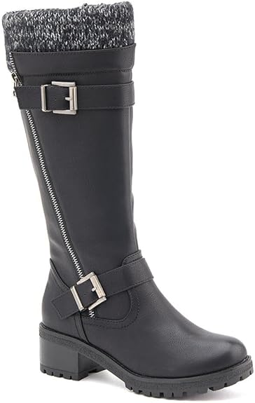 Knitted Cuff Long Boots