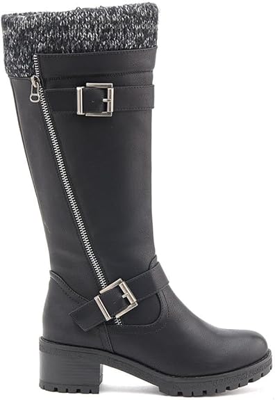 Knitted Cuff Long Boots