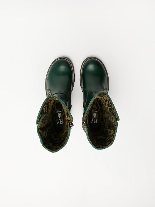 Womens MES 2 Wedge Heel Buckle Mid-Calf Leather Zip Platform Boots