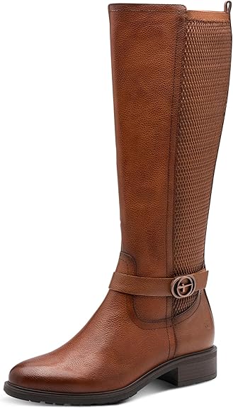 Womens Leather Knee High Platform Classic Riding Boots