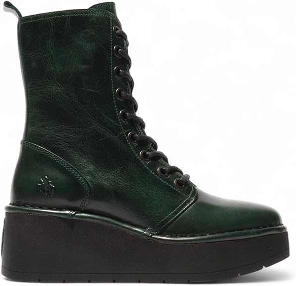 Fly Womens HAIT273 Leather Lace-up Chunky Platform Ankle Boots